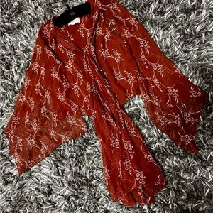 Cinq à Sept Terracotta Floral Blouse